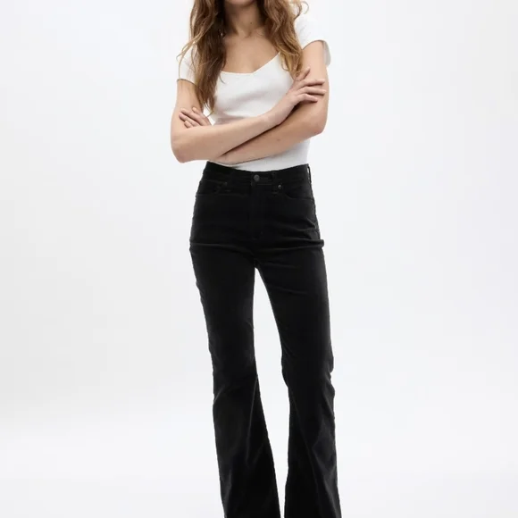 GAP Jeans Gap Ladies Velvet Jeans Pants High Rise Black Size